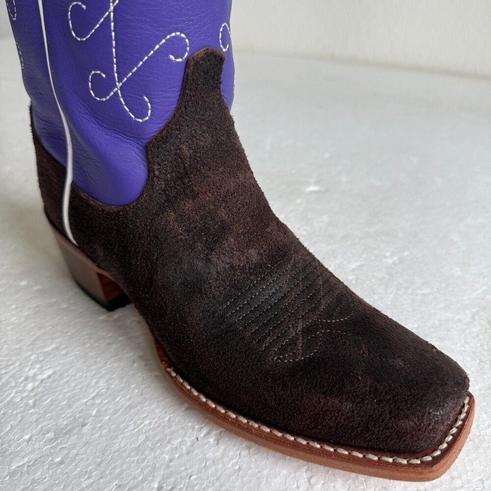 Justin Women's Hattie Square Toe Casual Boots Low Heel 1-2" Size 6B Royal Purple - Picture 14 of 14